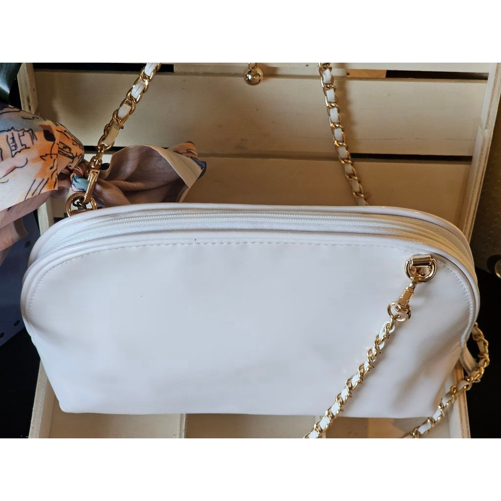 YSL Yves Saint Laurent White Clutch w/Crossbody, Twilly and Charm Added - Picture 14 of 15